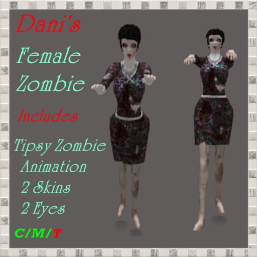 *Dani's* Female Zombie w/Animation