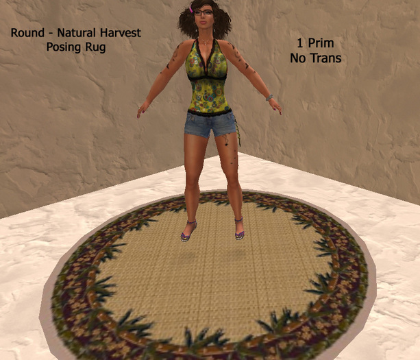 Posing Rug -  Round4 - Natural Harvest