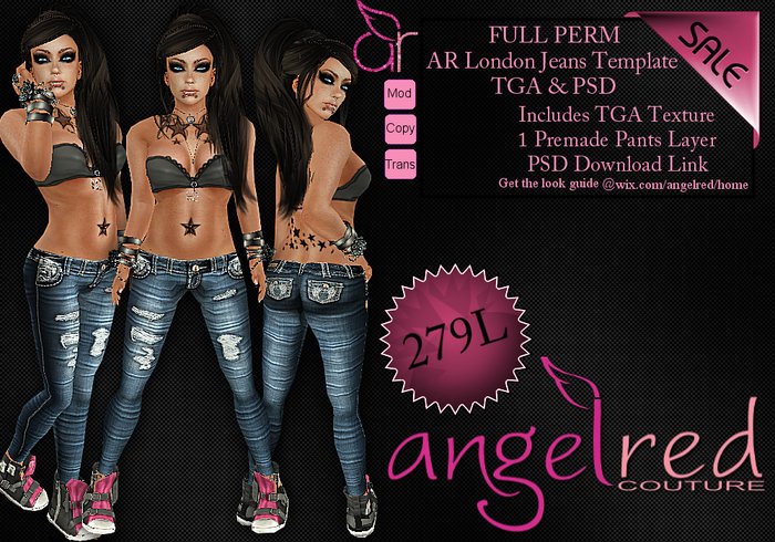 AngelRED - FULL PERM AR London Jeans Template