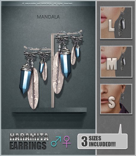 [MANDALA]Haramita  earring/blue