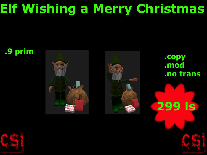 Elf Wishing a Merry Christmas(box)