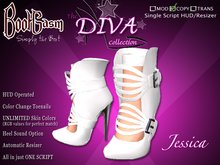 Bootgasm Diva Jessica White High Heels