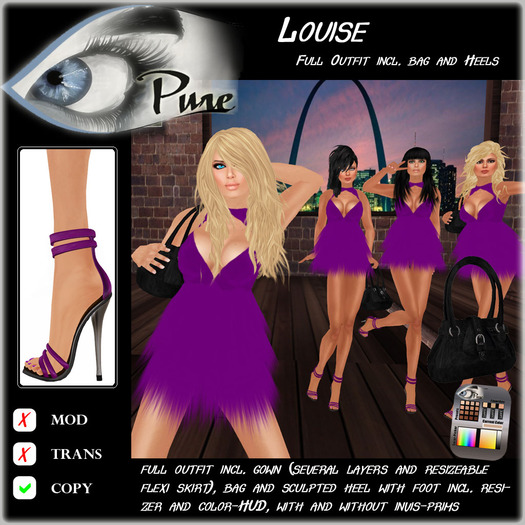 << PURE >> Louise in Purple (full outfit incl. high heel)