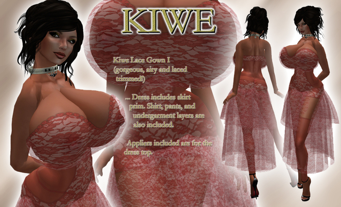 Kiwe Lace Gown I (red) for Prim B's