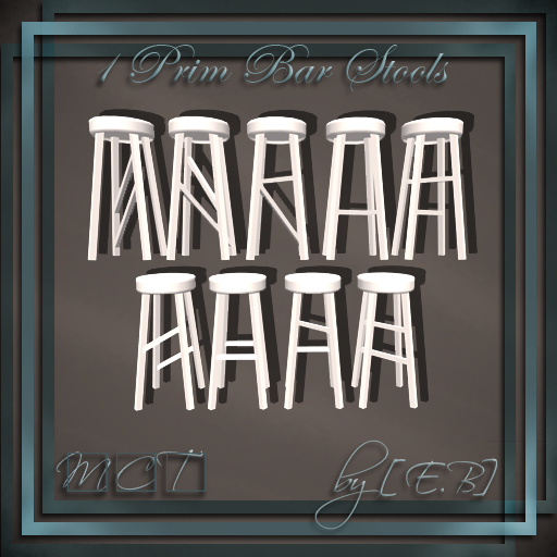 [E.B] Sculpted 1 Prim Bar Stools - Full Permission With Maps