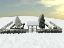 Holly Garden: White Fence  (One of the festive winter and seasonal items from my Snow Dome for your winter holidays