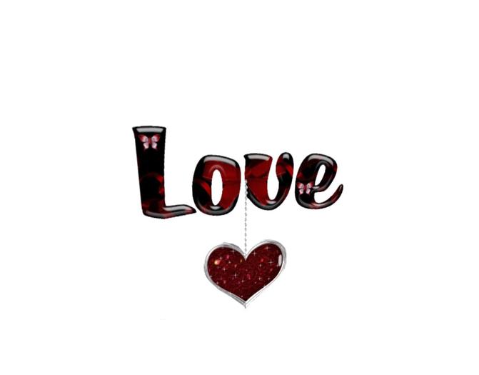 "Love" with Heart on chain