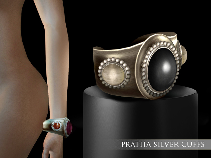 Zaara : Pratha silver cuff *onyx*