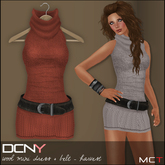 DCNY Wool Mini Dress & Belt in Harvest