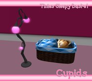 CUPIDS ADORABLES Blue Gingham SLEEPY BASKET