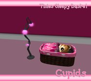 CUPIDS ADORABLES Pink Dots SLEEPY BASKET