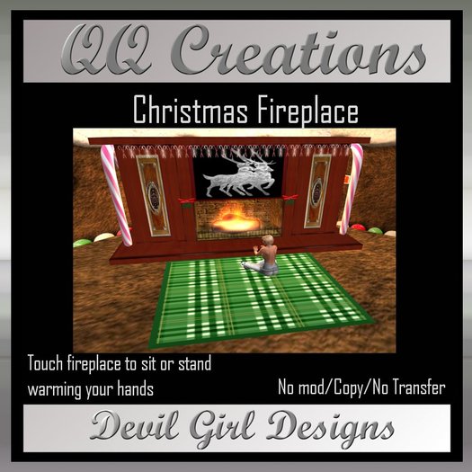 Christmas Fireplace and Rug