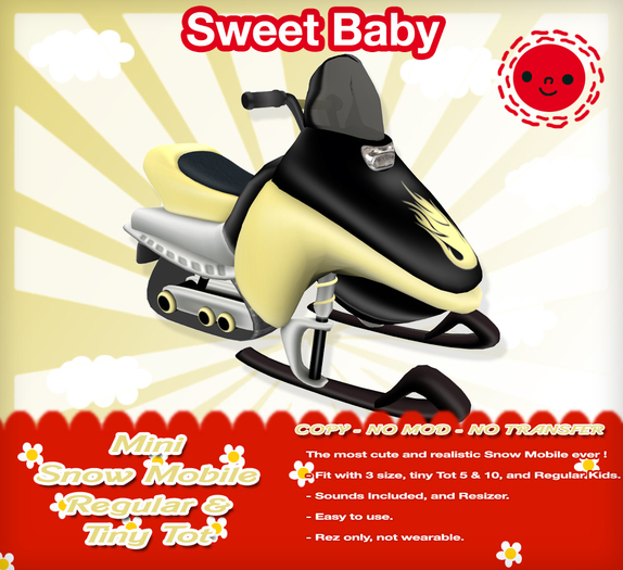 Sweet Baby - Mini Snowmobile - Yellow