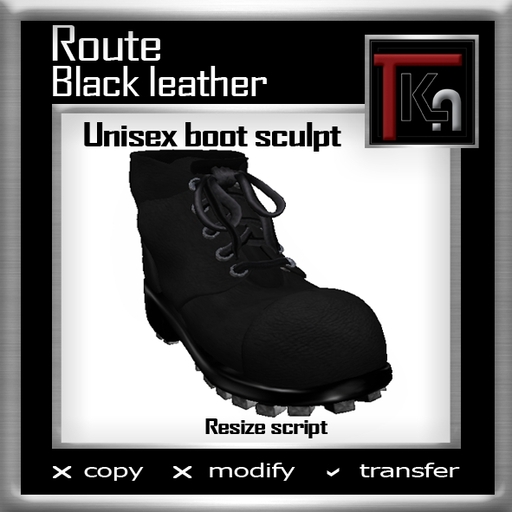 TKA-ROUTE-black leather unisex boot sculpt