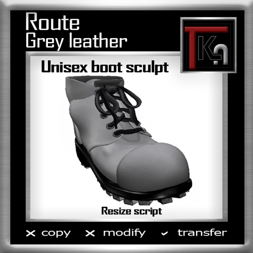 TKA-ROUTE-Grey leather unisex boot sculpt
