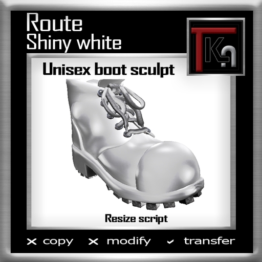 TKA-ROUTE- Shiny white unisex boot sculpt