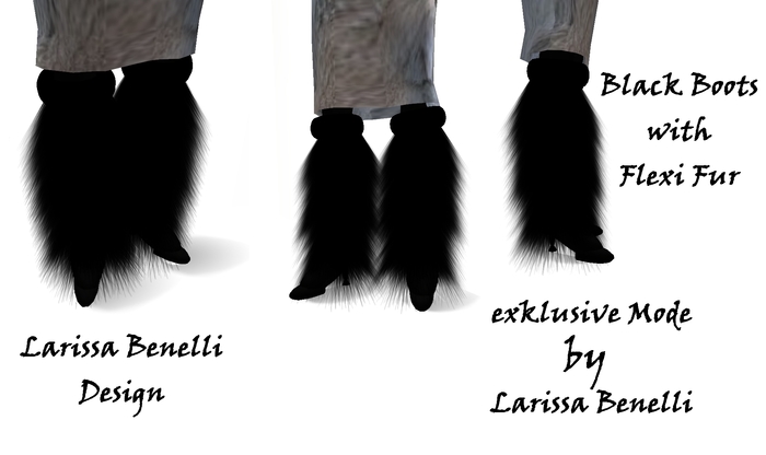 Box with flexi fur boots black