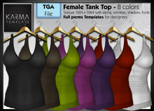 Karma Template - TGA - Female Tank Top - 8 Colors - High detailled Texture 1024 px