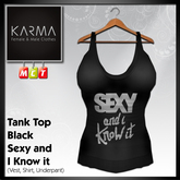 Karma - Sexy Tank Top Black Sexy Know it