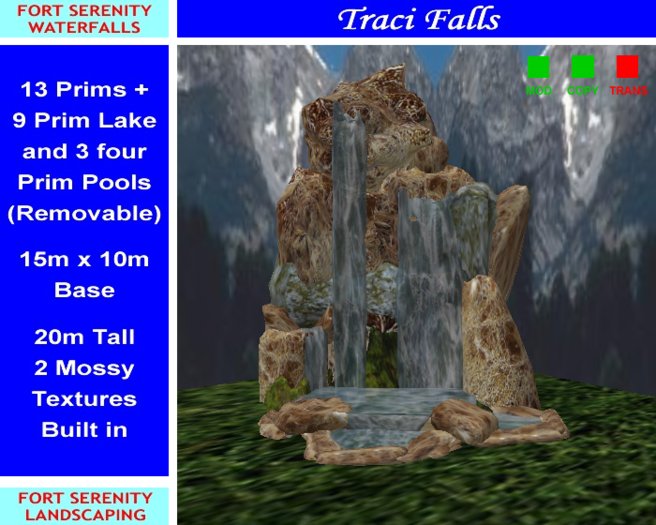 10m x 15m Traci Texture Changeable Waterfall (v9c)
