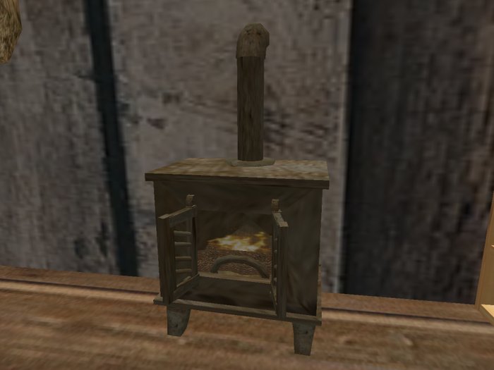 wood burning stove.