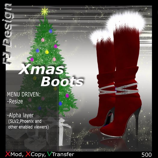 FJ Design Happy Xmas Boots