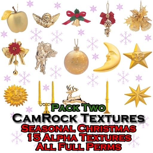 CamRock Textures: Christmas Alphas - Pack Two