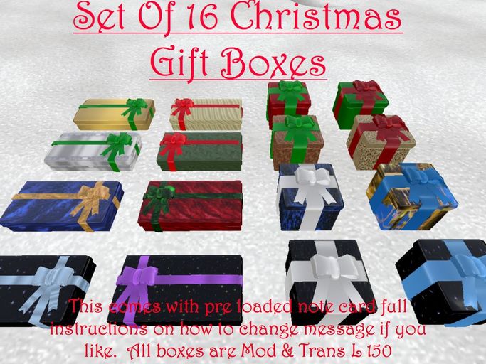 Set Of 16 Christmas Gift Boxes( BOXED )
