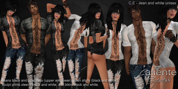 C.E - Jean and white unisex (Open Shirts and jeans Unisex!)