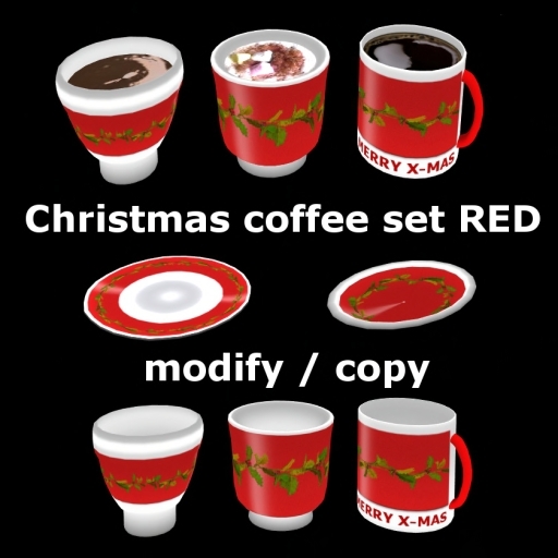Christmas coffee set RED (modify/copy)