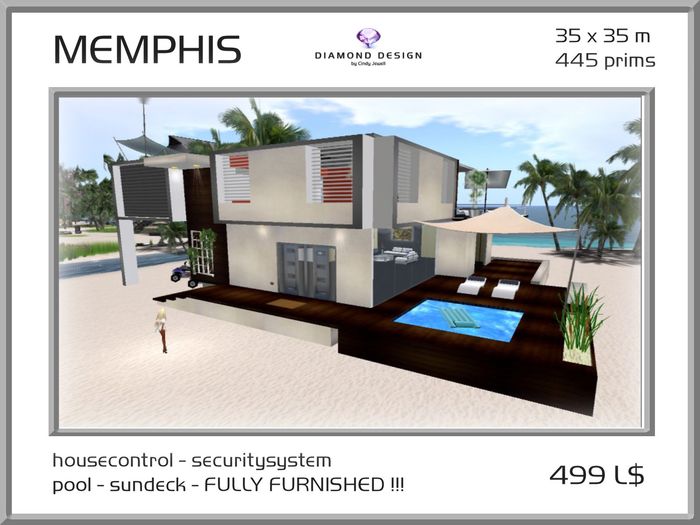 Villa MEMPHIS  221 prims + 224 furniture