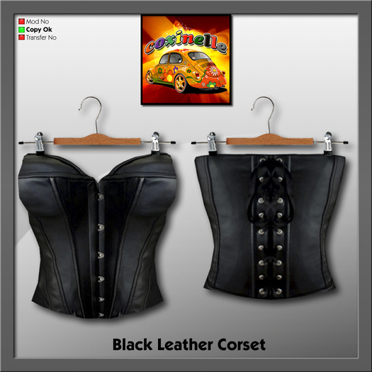 Coxi - Leather Corset Black