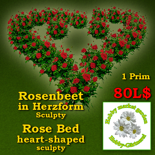 Rose Bed heart-shaped