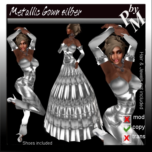 *PM* Metallic Gown Silber