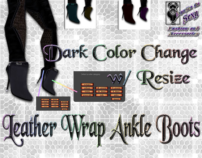 SSMS-LeatherWrap Ankle Boot-Color & Resize Menu