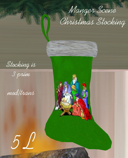 Manger Stocking Green