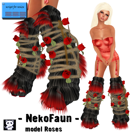 **KKPP** Legwarmers FaunNeko model Roses