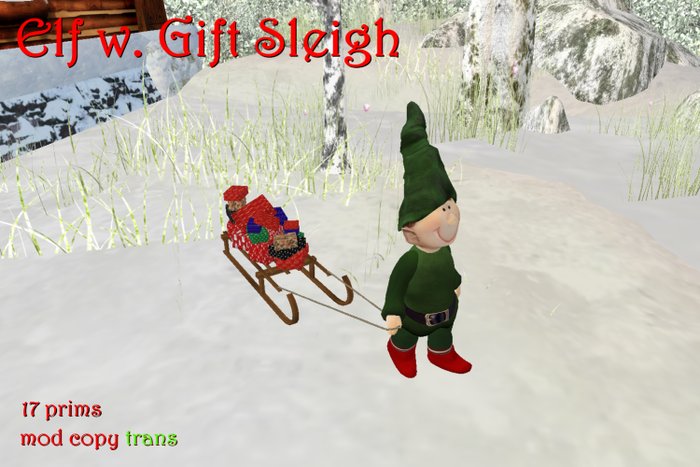 Elf w. Gift Sleigh