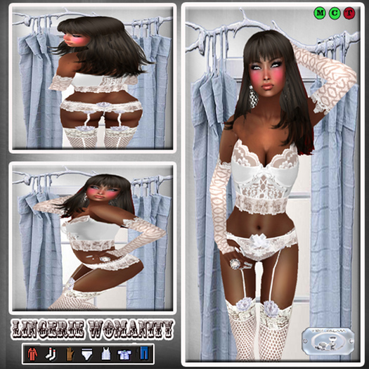 ---> T&S GLaMouR < --- Lingerie Womanity White ** Promo 99L **