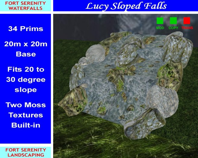20m x 20m Lucy Sloped Waterfall (v9c) Box