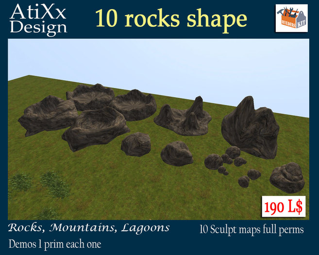 10 Rocks mountains lagoons - Builders and creators Kit