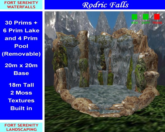20m x 20m Rodric Texture Changeable Waterfall (v9c)