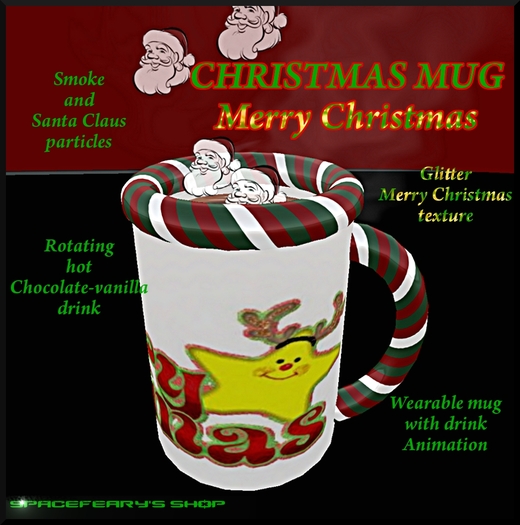 CHRISTMAS GLITTER MUG Merry Christmas box