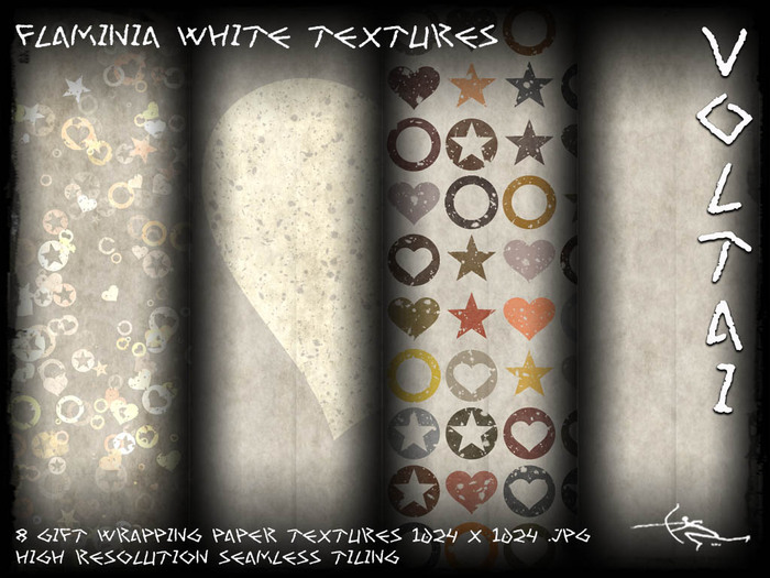 Voltai Flaminia White Textures - Gift Wrapping Paper textures