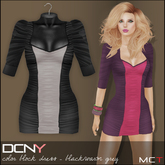 DCNY Color Block Dress in Black/WarmGrey