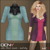DCNY Color Block Dress in Teal/Spring