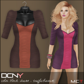 DCNY Color Block Dress in Truffle/Harvest