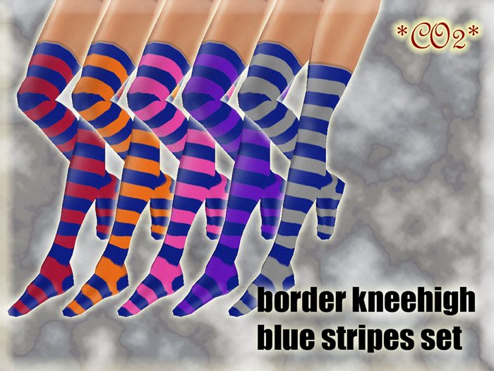 *CO2* border kneehigh blue stripes