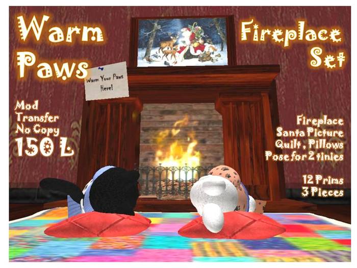 Warm Little Paws Fireplace Set 2