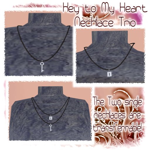Key to My Heart Necklace Set - Black